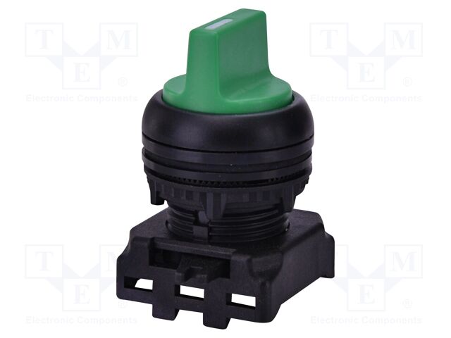 Switch: rotary; 22mm; green; IP65; E; Pos: 2; Ø22.5mm; -25÷65°C