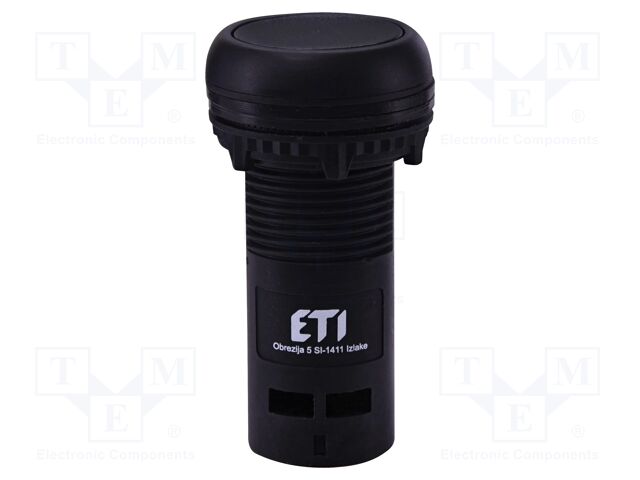 Switch: push-button; 22mm; NC; black; IP65; flat; E; Pos: 2; Ø22.5mm