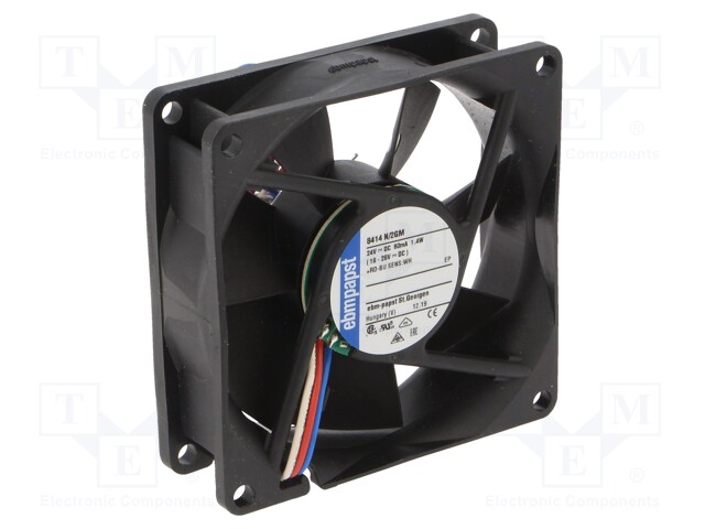Fan: DC; axial; 80x80x25mm; 58m3/h; 26dBA; slide bearing; 2600rpm