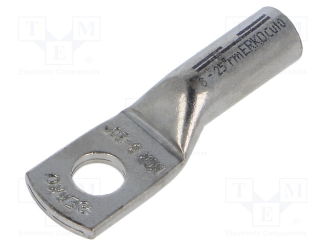 Tip: ring tube; M8; 25mm2; crimped; for cable; tinned; copper; 8.4mm