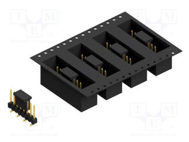 Connector: pin strips; pin header; male; PIN: 8; 2.54mm; SMT; 1x8