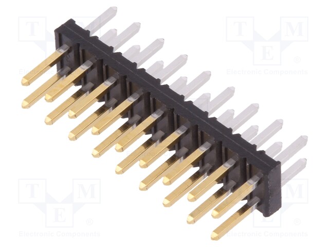 Pin header; wire-board; male; Minitek; 2mm; PIN: 18; THT; on PCBs; 2A