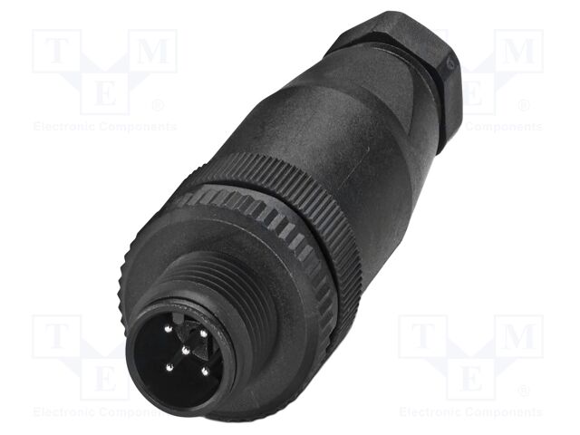 Connector: M12; plug; PIN: 5; 48V; straight; IP67; screw terminal