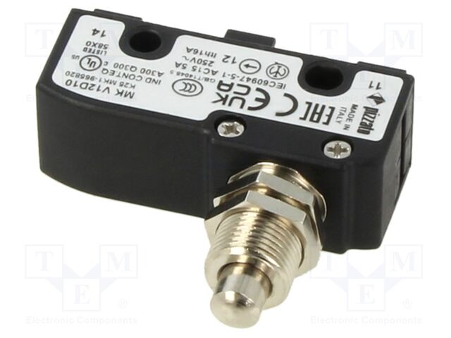 Microswitch SNAP ACTION; 5A/250VAC; 4A/24VDC; with threaded pin