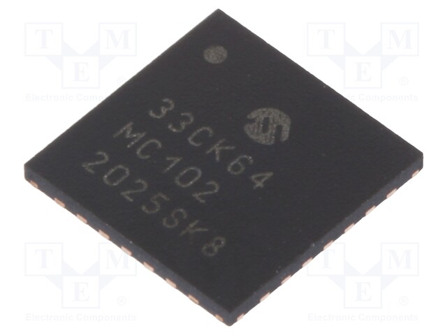 DsPIC microcontroller; SRAM: 8kB; Memory: 64kB; UQFN28