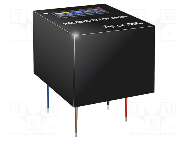 AC/DC PCB Mount Power Supply (PSU), Wired, ITE & Household, 1 Output, 5 W, 3.3 VDC, 1.51 A