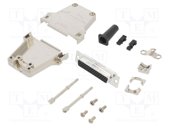 D-Sub HD; PIN: 44; female; shielded,with strain relief; straight