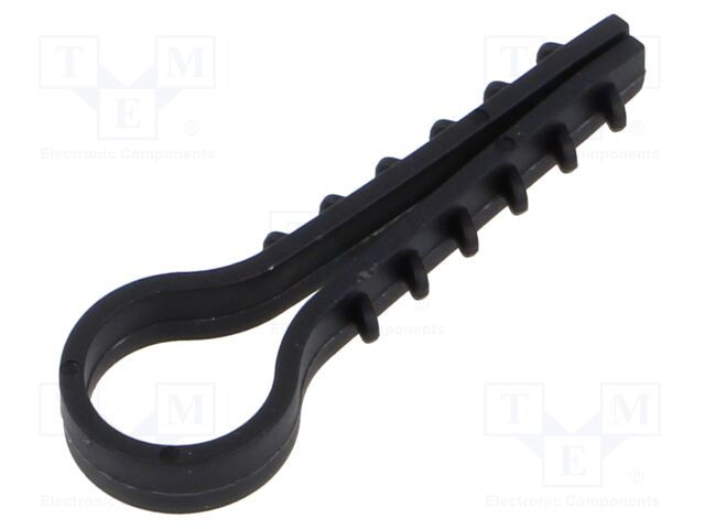 Holder; 100pcs; RoundDowel; Body: black; 12mm