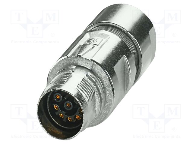 Connector: M17; plug; M17 PRO; PIN: 8; 60V; 8A; IP67; crimped