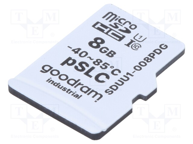Memory card; industrial; 3D TLC,pSLC; 8GB; UHS I U1; -40÷85°C