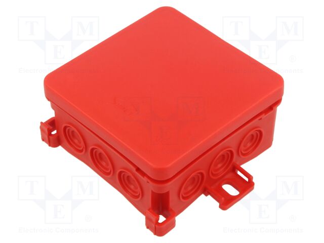 Enclosure: junction box; X: 85mm; Y: 40mm; Z: 85mm; IP54; red; FASTBOX