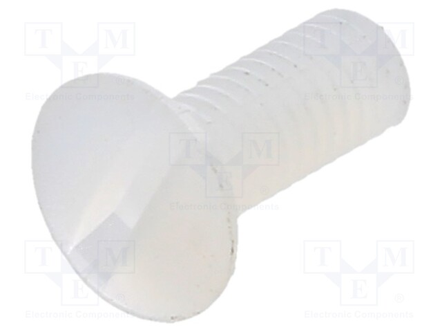 Screw; M3x8; 0.5; Head: countersunk; slotted; 1mm; polyamide