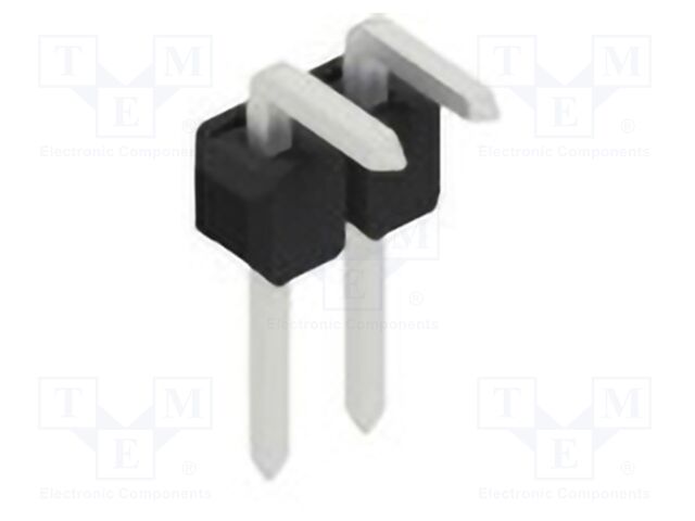 Connector: pin strips; pin header; male; PIN: 2; 2.54mm; THT; 1x2
