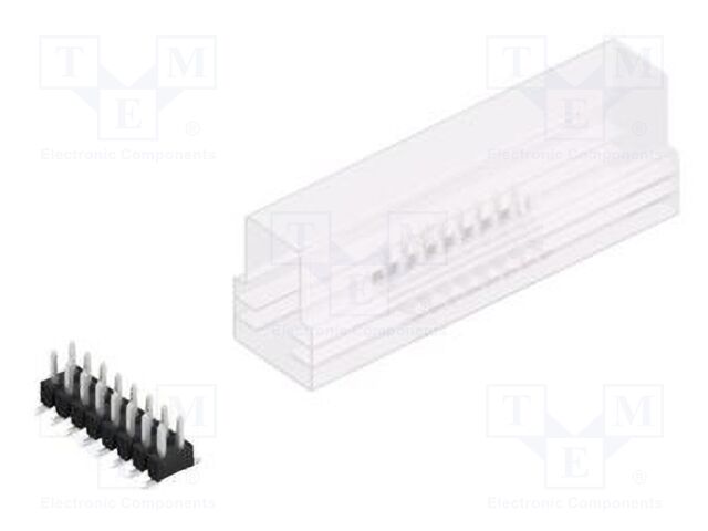 Connector: pin strips; pin header; male; PIN: 16; 2.54mm; SMT; 2x8