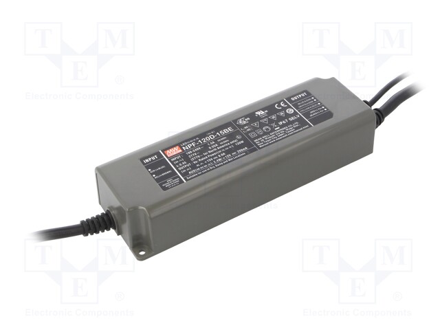 Power supply: switched-mode; LED; 120W; 9÷15VDC; 8A; 90÷305VAC