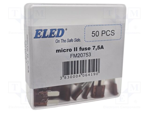 Fuse: fuse; 7.5A; 32VDC; automotive; 9.1mm; 9.1x3.8x15.3mm