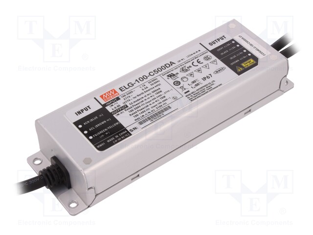 Power supply: switched-mode; Communication: DALI; LED; 100W; 500mA
