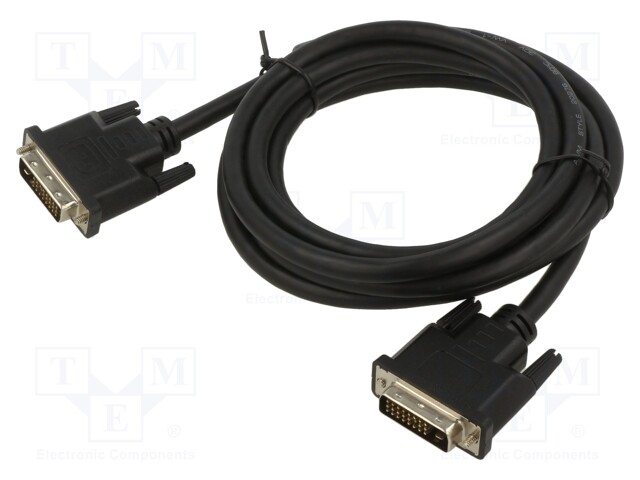 Cable; dual link; DVI-D (24+1) plug,both sides; textile; 1.8m
