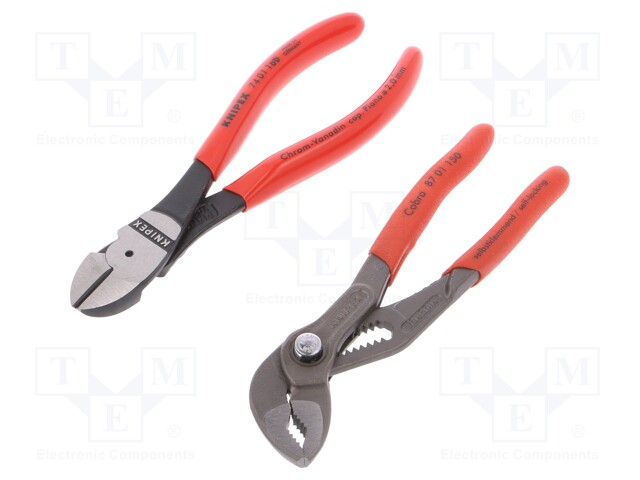 Pliers; Pcs: 2; cutting,adjustable; Package: bag; steel