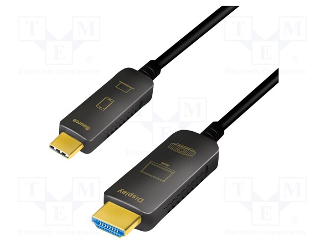 Adapter; HDCP,HDMI 2.0,USB 3.2; HDMI plug,USB C plug; 15m; black