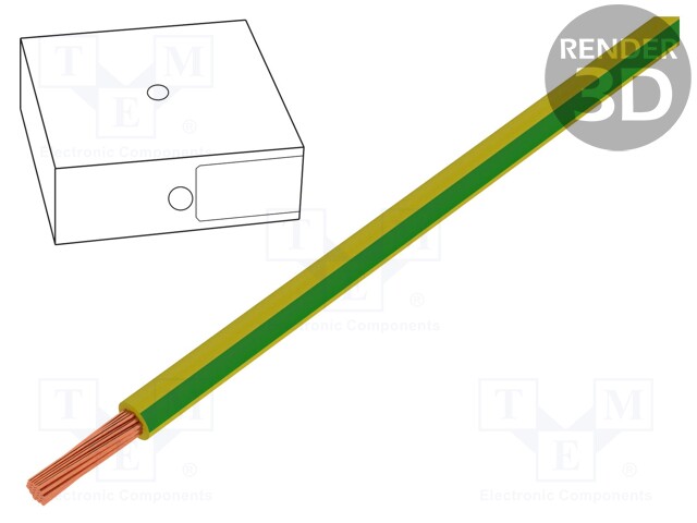 Wire; H07V-K; stranded; Cu; 4mm2; yellow-green; PVC; 470/750V
