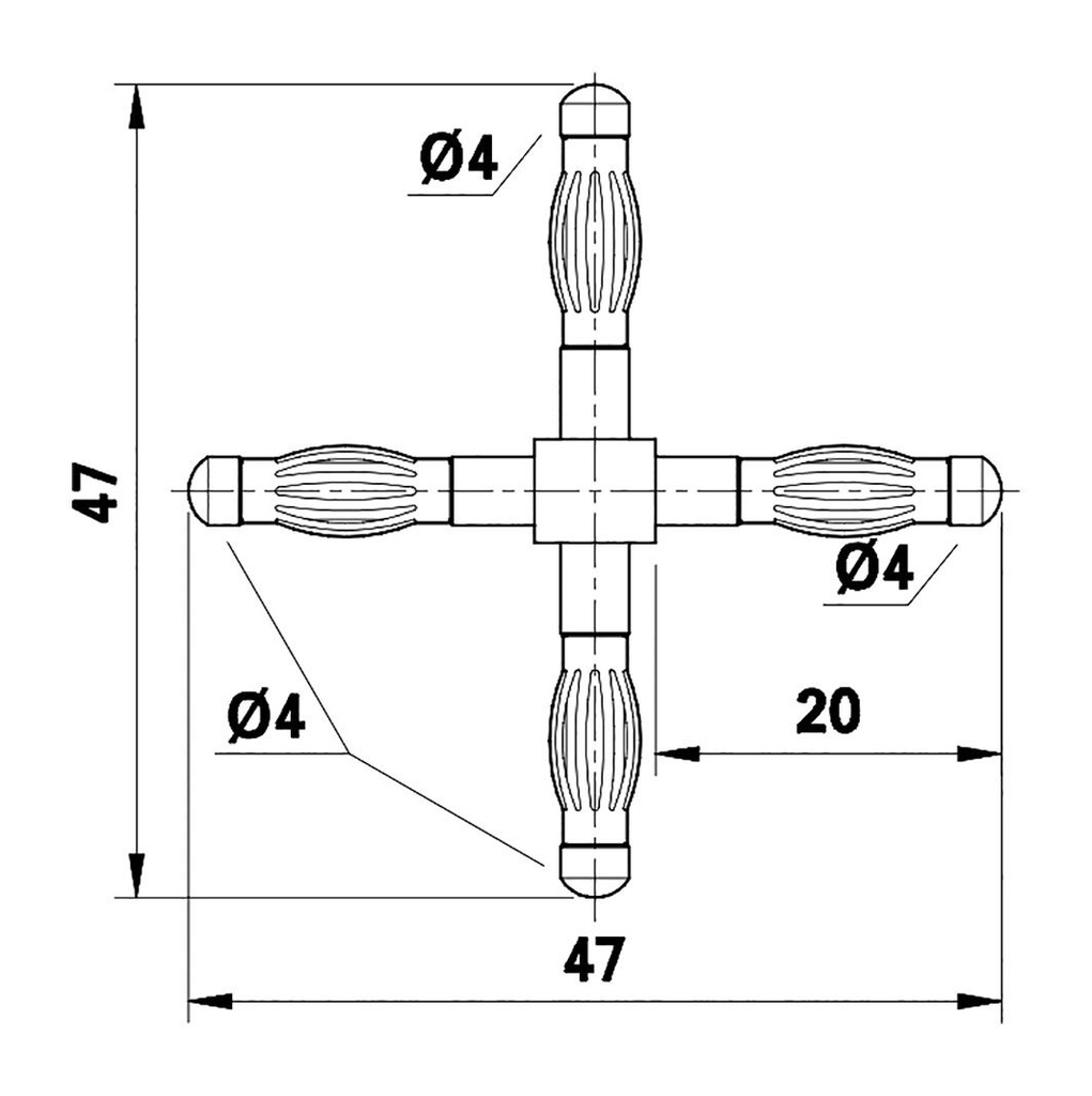 Cross-plug; adapter; banana 4mm plug x4; 50A; quadruple; 0.8mΩ