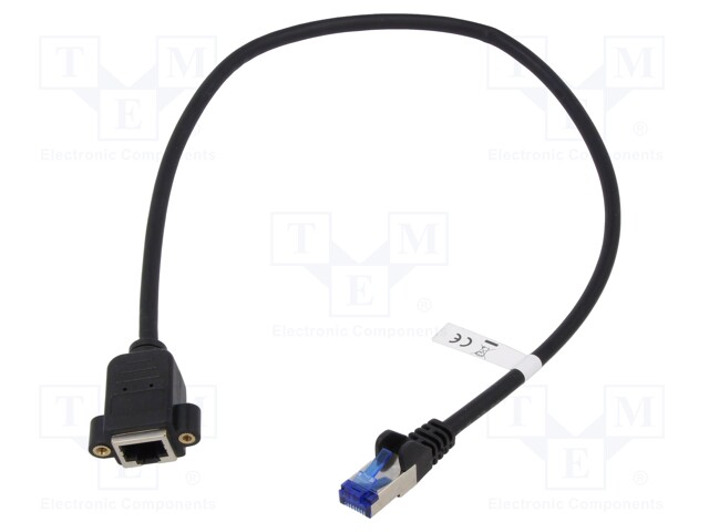 Extender RJ45; S/FTP; 6a; CCA; LSZH,PVC; black; 500mm; Cores: 8