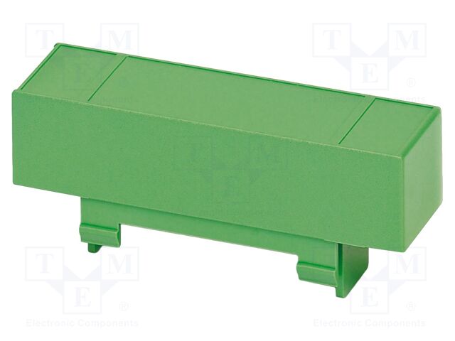 Upper housing; green; UL94HB; EG 22,5; ABS; for DIN rail mounting