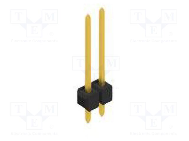 Connector: pin strips; pin header; male; PIN: 2; 2.54mm; THT; 1x2