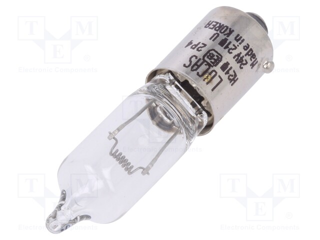 Filament lamp: automotive; BAY9S; 24V; 21W; LLB