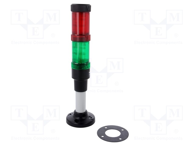 Signaller: signalling column; LED; red/green; Usup: 24VDC; IP66