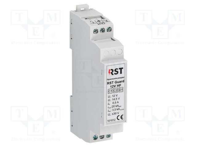 Surge arrester; In 8/20us: 20kA; 10VAC; for DIN rail mounting