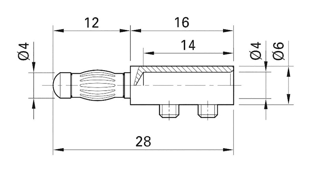 Plug; 4mm banana; 50A; 0.8mΩ; nickel plated; Contacts: CuZn; 28mm