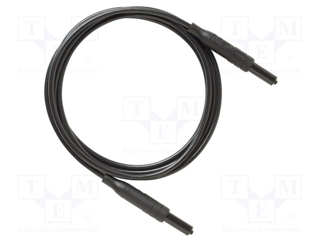 Test lead; 7A; 4mm banana plug-4mm banana plug; insulated; black