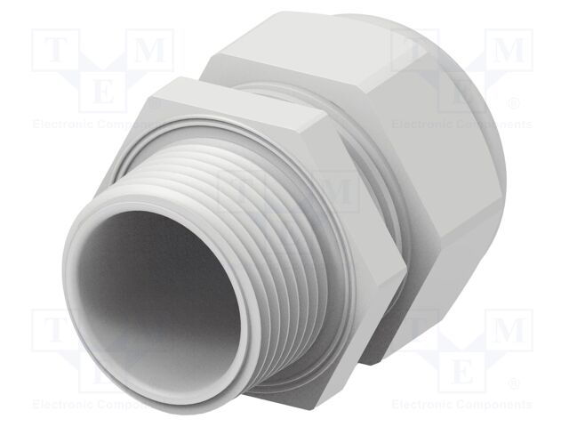 Cable gland; without nut; NPT1"; IP68; Mat: polyamide; light grey