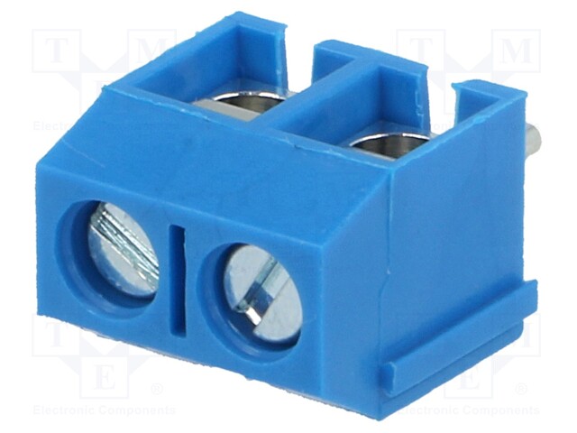 PCB terminal block; angled 90°; 5mm; ways: 2; on PCBs; 1.5mm2; 16A