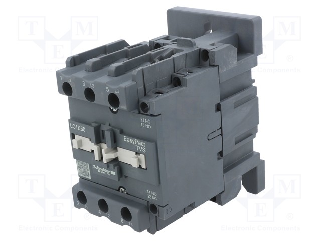 Contactor: 3-pole; NO x3; Auxiliary contacts: NC + NO; 230VAC; 50A