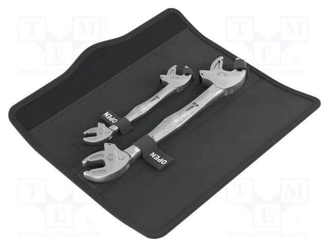 Wrench-set; self-adjusting; double-sided,with ratchet; 2pcs.