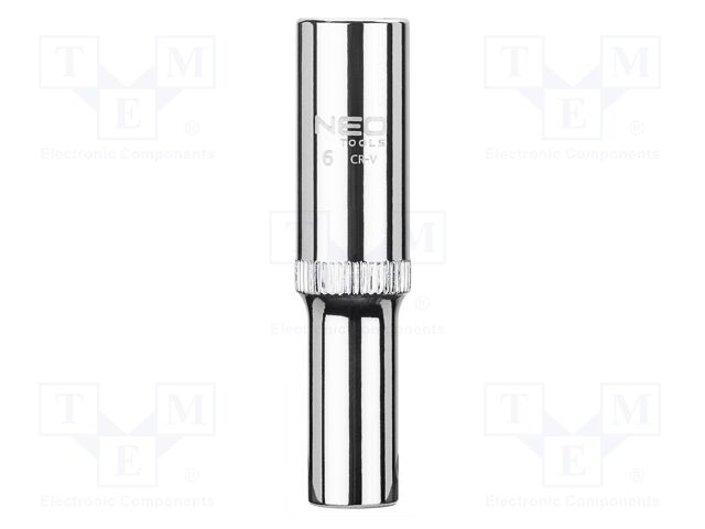 Socket; 6-angles,socket spanner; HEX 6mm; 1/4"; SUPERLOCK; long