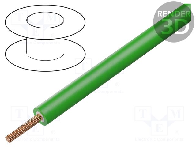 Wire; FlexiVolt-2V,Flexivolt®; stranded; Cu; 2.5mm2; green; PVC