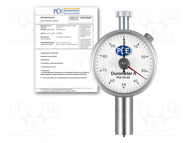 Meter: hardness; 10÷90 Shore A; Dim: Ø57mm; Overall len: 110mm