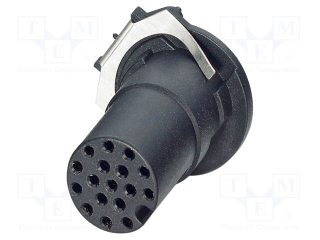 Connector: M12; contact insert; PIN: 17; 30V; straight; THR; A code
