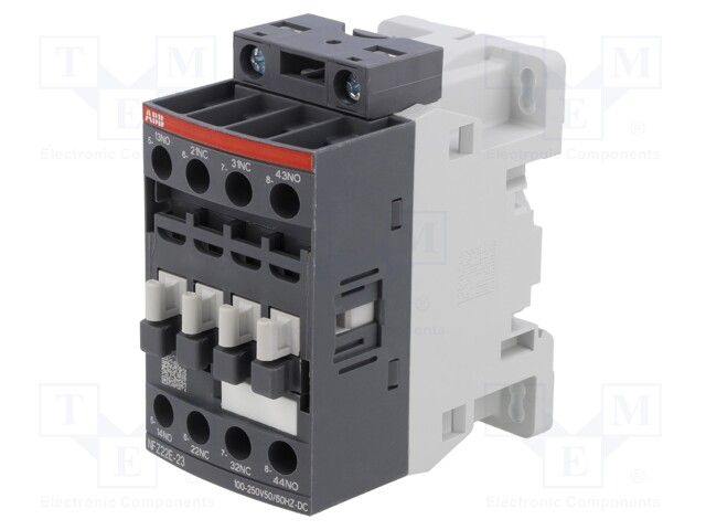 Contactor: 4-pole; NC x2 + NO x2; 100÷250VAC; 100÷250VDC; 3A; NFZ
