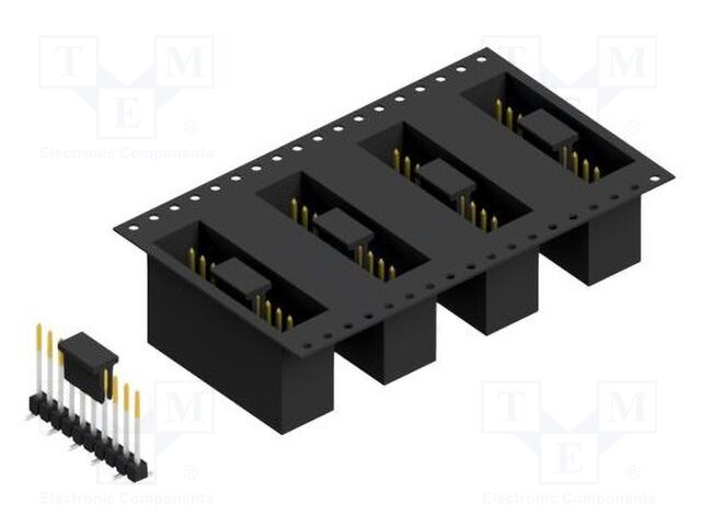 Connector: pin strips; pin header; male; PIN: 10; 2.54mm; SMT; 1x10