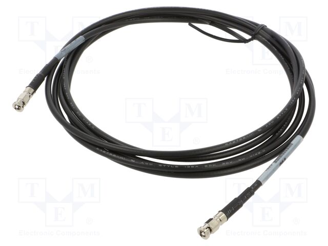 Cable; 3m; Micro BNC male,both sides; shielded; black; straight