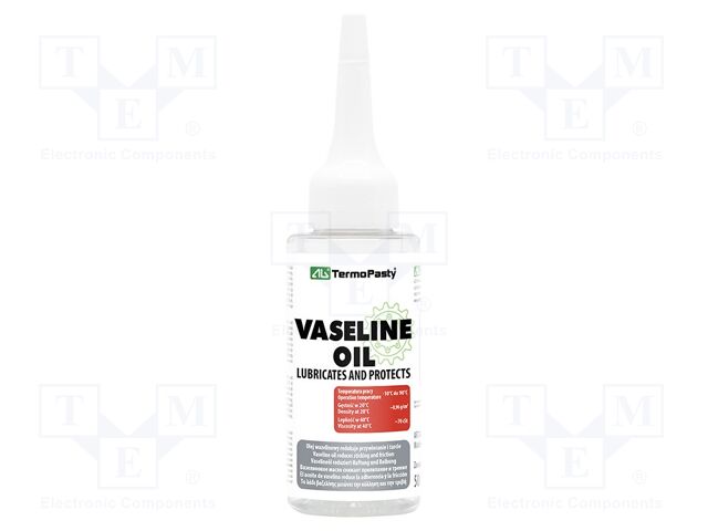 Oil; colourless; vaseline; liquid; plastic container; 50ml