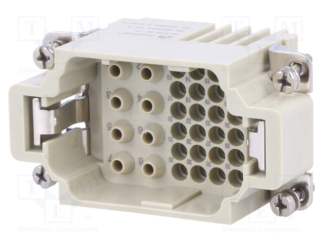 Connector: HDC; contact insert; male; DK; PIN: 32; 24+PE,8+PE