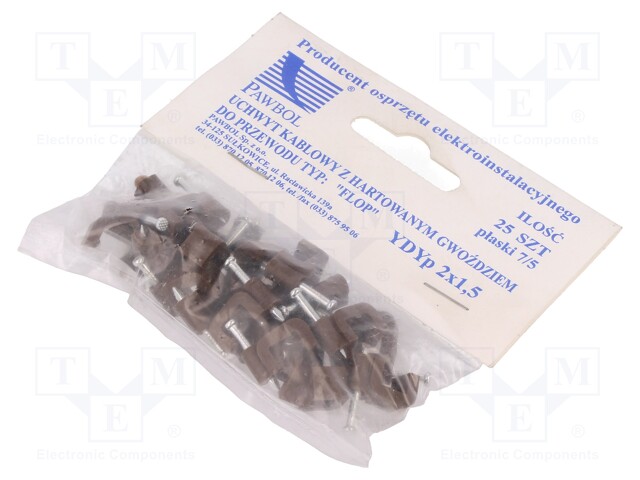 Holder; brown; Application: YDYp 2x1,5,for flat cable; 25pcs.