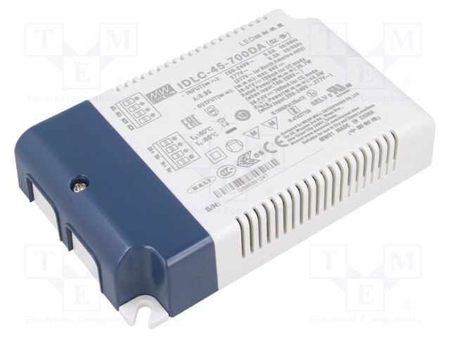 Power supply: switched-mode; Communication: DALI; LED; 44.8W; IP20