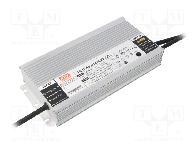 Power supply: switched-mode; LED; 480W; 68÷137VDC; 1750÷3500mA
